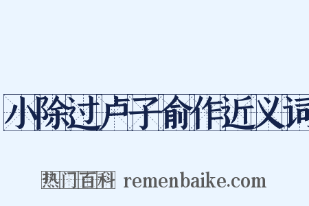 小除过卢子俞作近义词是什么意思的图片